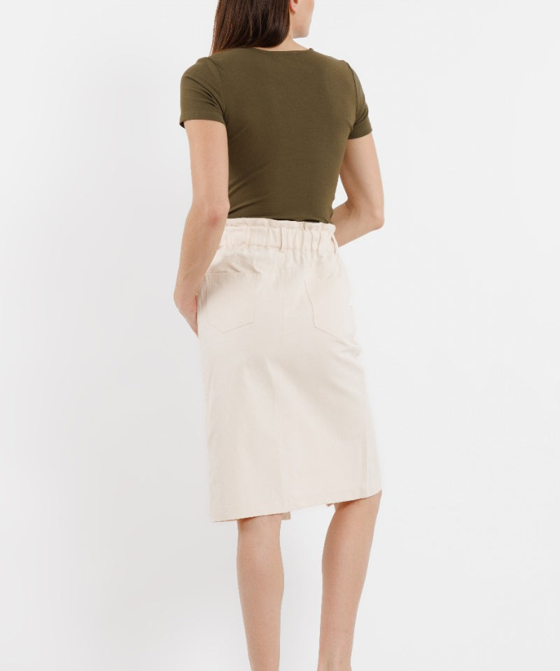 Jupe mi-longue - Beige - SWEEWE
