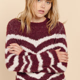 Pull bordeaux à col rond