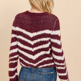 Pull bordeaux à col rond