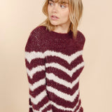 Pull bordeaux à col rond