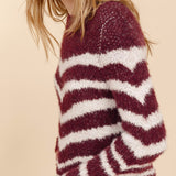 Pull bordeaux à col rond