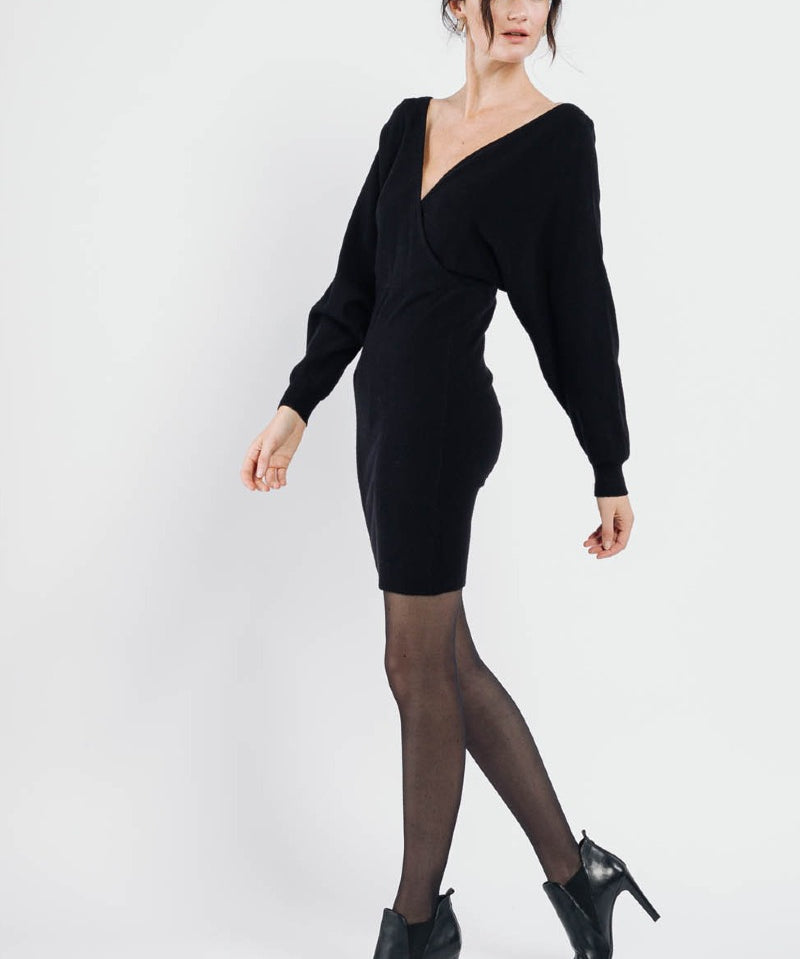 Robe en maille - noir - SWEEWE