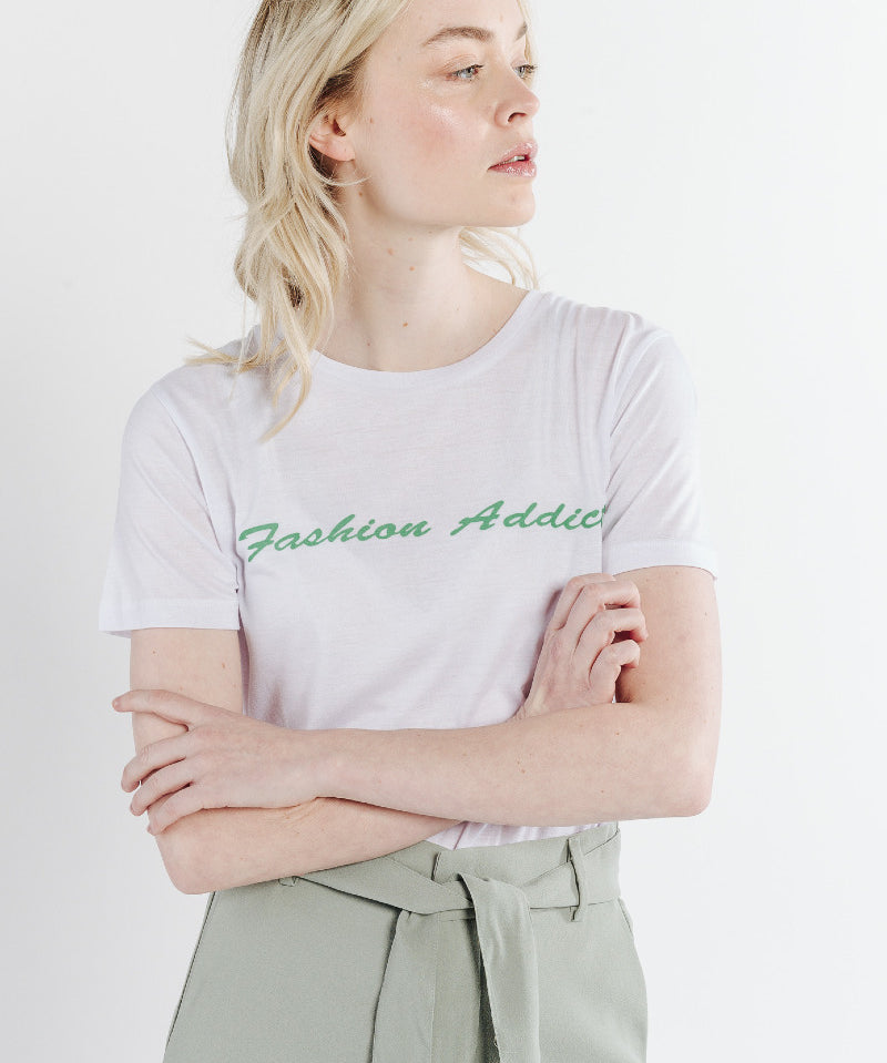 T-SHIRTS Fashion addict blanc
