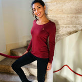 Tee shirt manches longues - Bordeaux - US Polo Femme