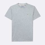 T-shirt à col rond Olonne - rayé écru et bleu - FAGUO HOMME