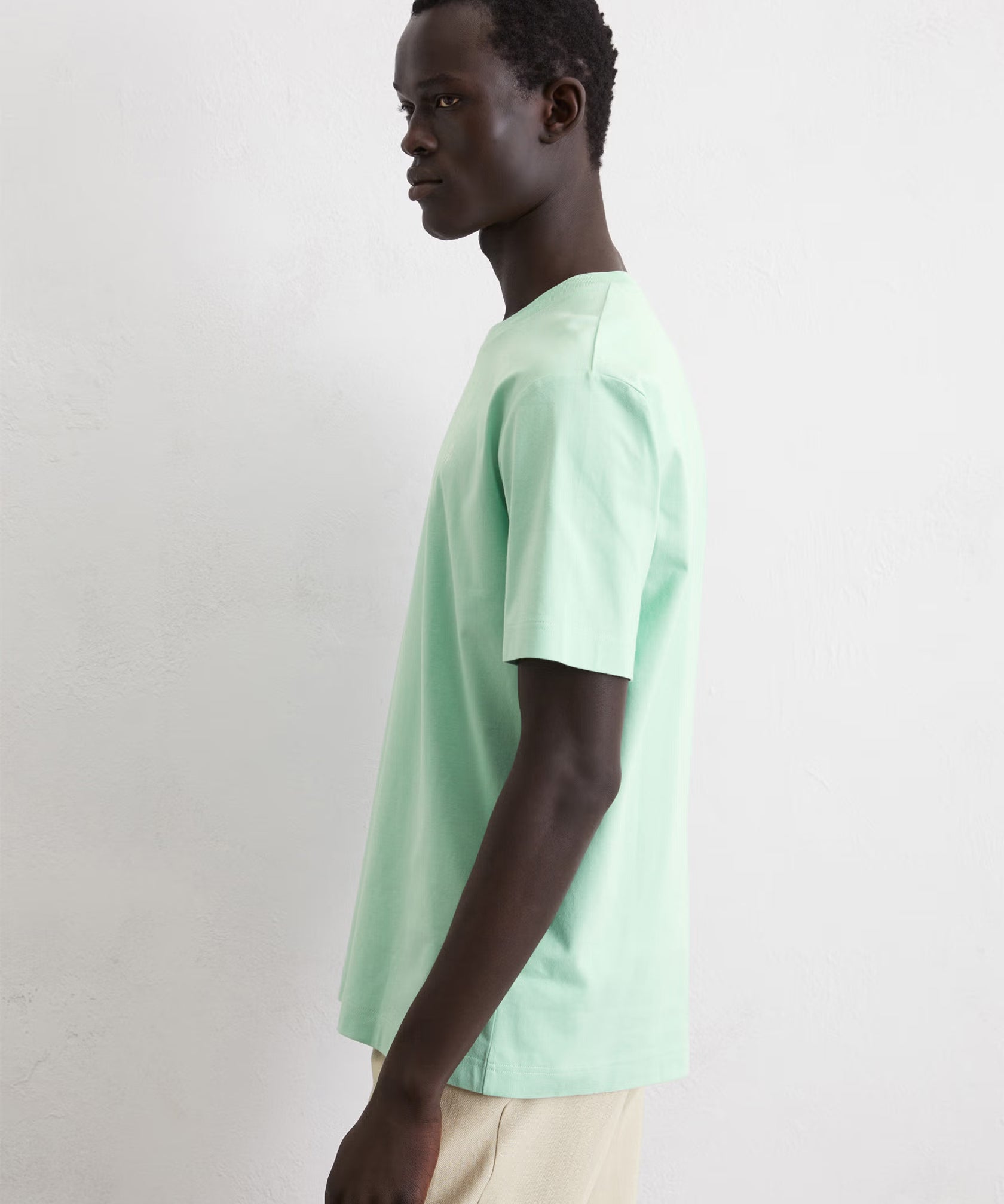 T-shirt ajusté en pur coton - Vert d'eau - MARC'O POLO