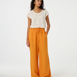 T-shirt col rond Phil - Blanc et orange - FABIENNE CHAPOT