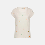 T-shirt col rond Phil - Blanc et orange - FABIENNE CHAPOT