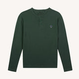 T-shirt col tunisien à manches longues Faroz - Vert foncé - FAGUO HOMME