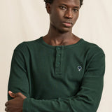 T-shirt col tunisien à manches longues Faroz - Vert foncé - FAGUO HOMME
