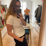 T-shirt col V Audace - Blanc cassé - I.CODE