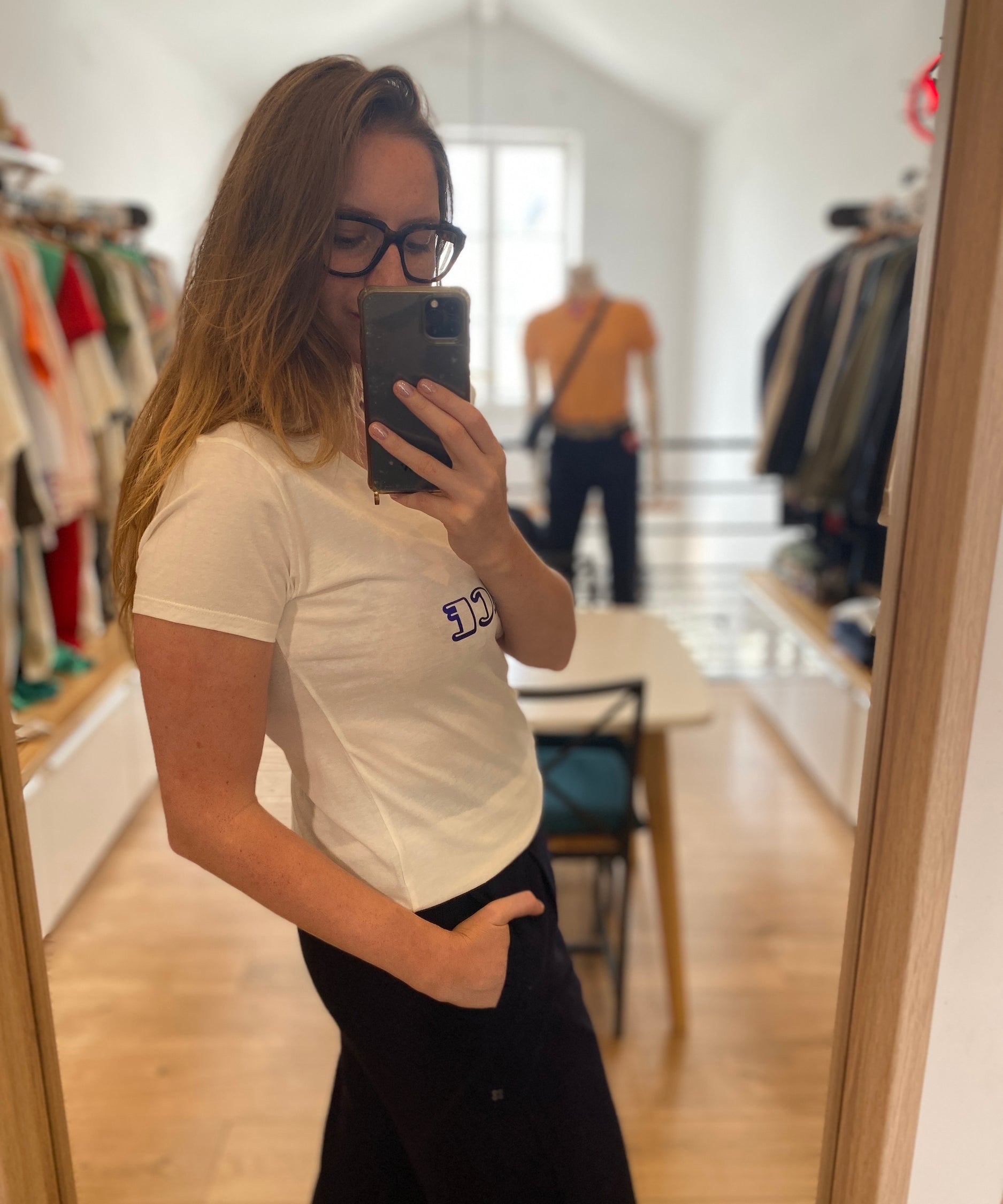 T-shirt col V Audace - Blanc cassé - I.CODE