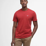 T-shirt droit col rond en coton Essentiel - Red Spice - BARBOUR HOMME