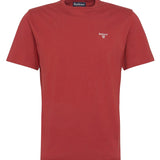 T-shirt droit col rond en coton Essentiel - Red Spice - BARBOUR HOMME