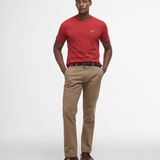T-shirt droit col rond en coton Essentiel - Red Spice - BARBOUR HOMME