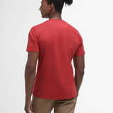 T-shirt droit col rond en coton Essentiel - Red Spice - BARBOUR HOMME
