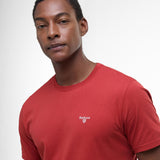 T-shirt droit col rond en coton Essentiel - Red Spice - BARBOUR HOMME