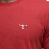 T-shirt droit col rond en coton Essentiel - Red Spice - BARBOUR HOMME