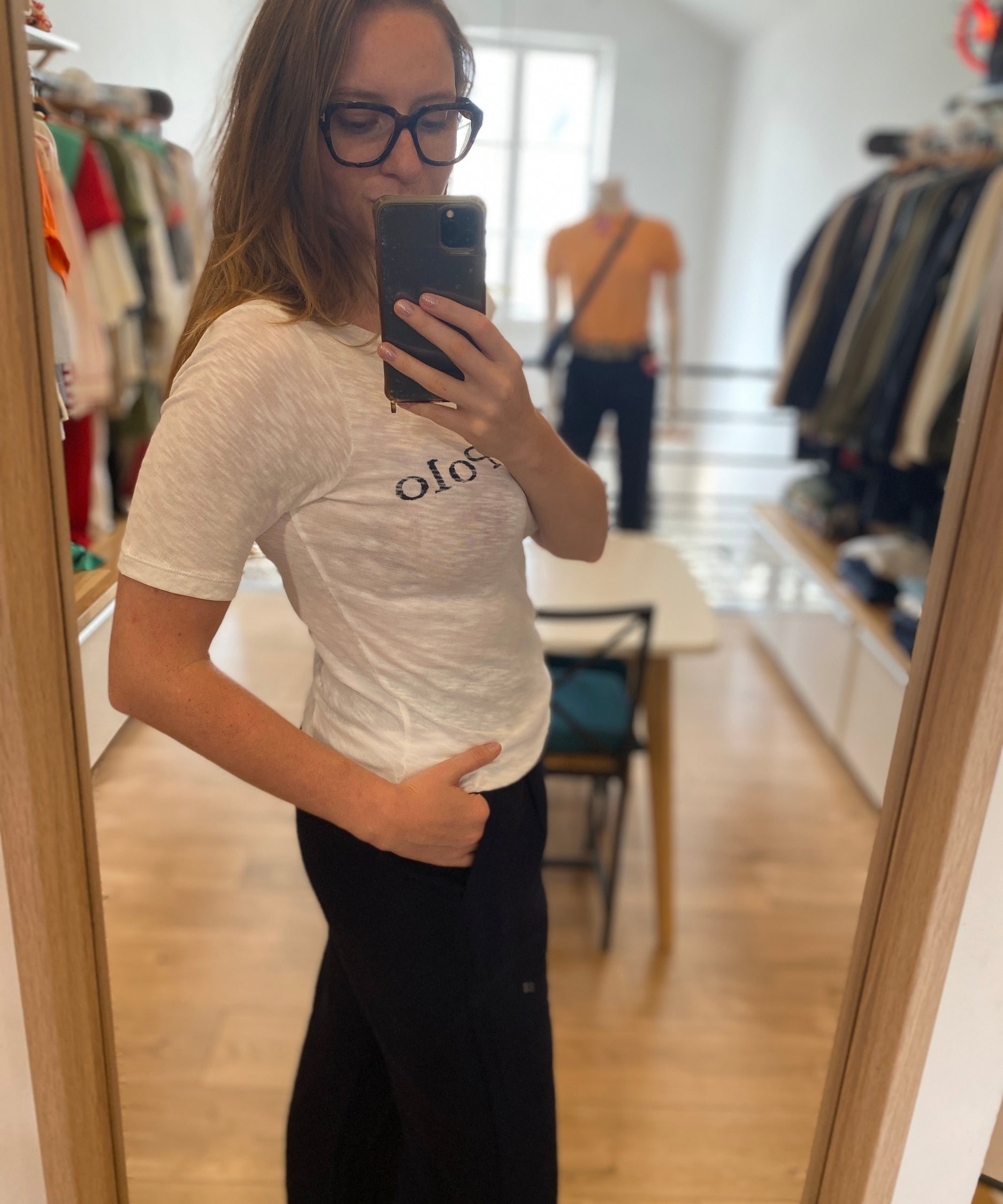 T-shirt logo en coton jersey - Blanc - MARC'O POLO FEMME