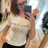 T-shirt logo en coton jersey - Blanc - MARC'O POLO FEMME