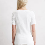 T-shirt logo en coton jersey - Blanc - MARC'O POLO FEMME