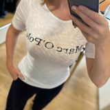 T-shirt logo en coton jersey - Blanc - MARC'O POLO FEMME