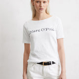 T-shirt logo en coton jersey - Blanc - MARC'O POLO FEMME