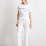 T-shirt logo en coton jersey - Blanc - MARC'O POLO FEMME