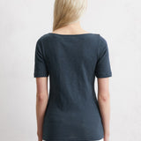 T-shirt logo en coton jersey - Bleu pétrole - MARC'O POLO FEMME
