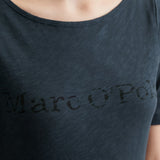 T-shirt logo en coton jersey - Bleu pétrole - MARC'O POLO FEMME