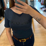T-shirt logo en coton jersey - Bleu pétrole - MARC'O POLO FEMME