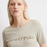 T-shirt logo en coton jersey - Gris pierre - MARC'O POLO FEMME