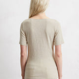 T-shirt logo en coton jersey - Gris pierre - MARC'O POLO FEMME