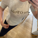 T-shirt logo en coton jersey - Gris pierre - MARC'O POLO FEMME