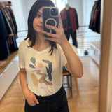 T-shirt Palacio col V imprimé - Ecru - Sun Valley Femme