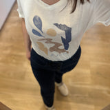 T-shirt Palacio col V imprimé - Ecru - Sun Valley Femme