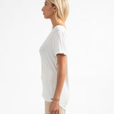 T-shirt Palacio col V imprimé - Ecru - Sun Valley Femme