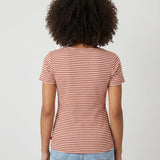 T-shirt basique rayé Plagny - Argile - SUN VALLEY FEMME