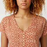 T-shirt imprimé Rocchi - Argile rouge - SUN VALLEY FEMME