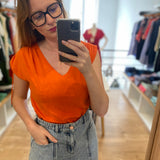 Tee-shirt coulisses - Orange - IKKS WOMEN