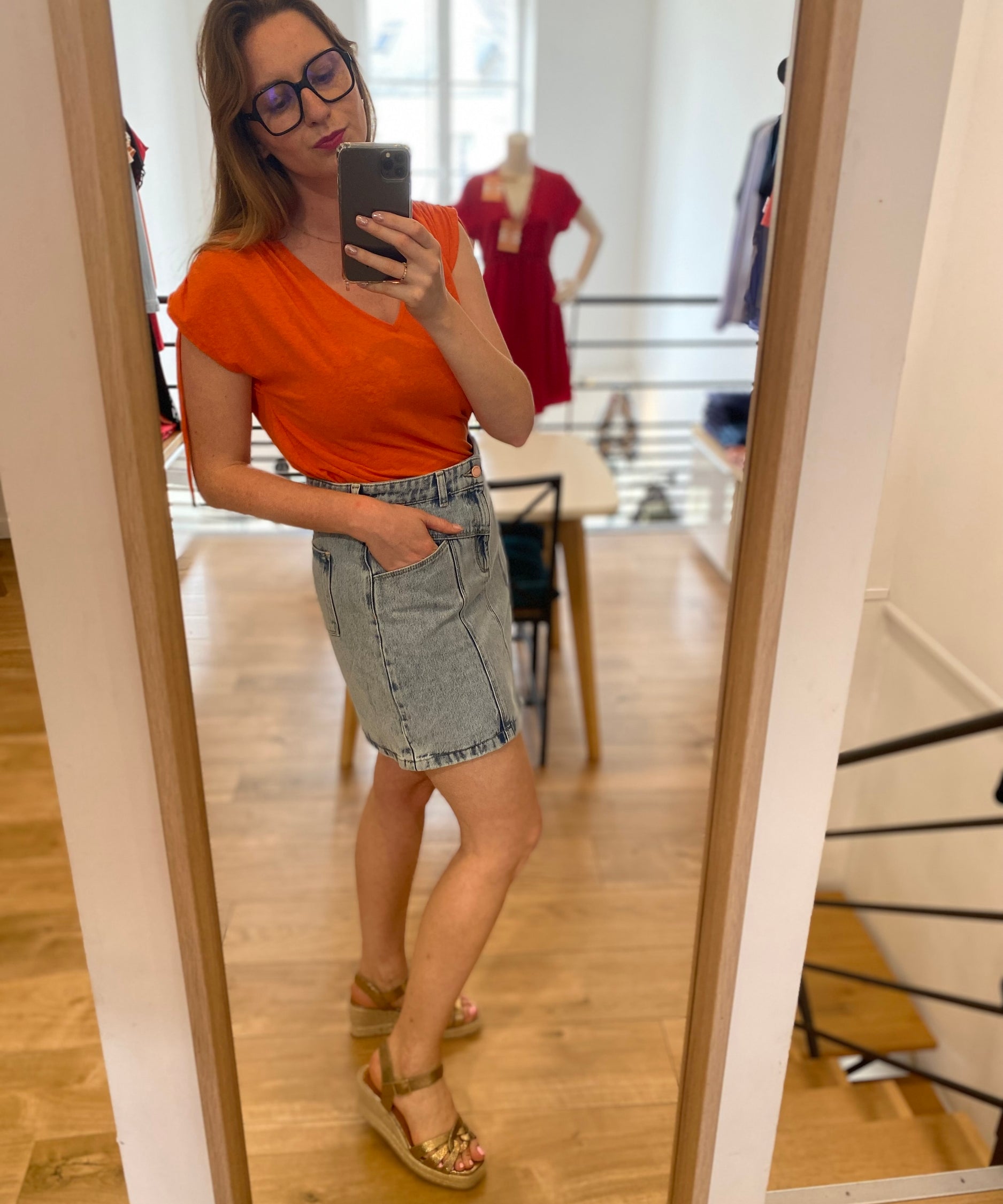 Tee-shirt coulisses - Orange - IKKS WOMEN