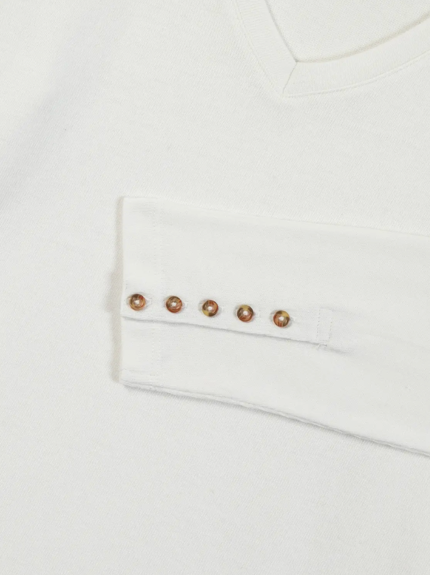 Tee-shirt Amaralon TBS Arctique détail des petits boutons décoratifs au poignet