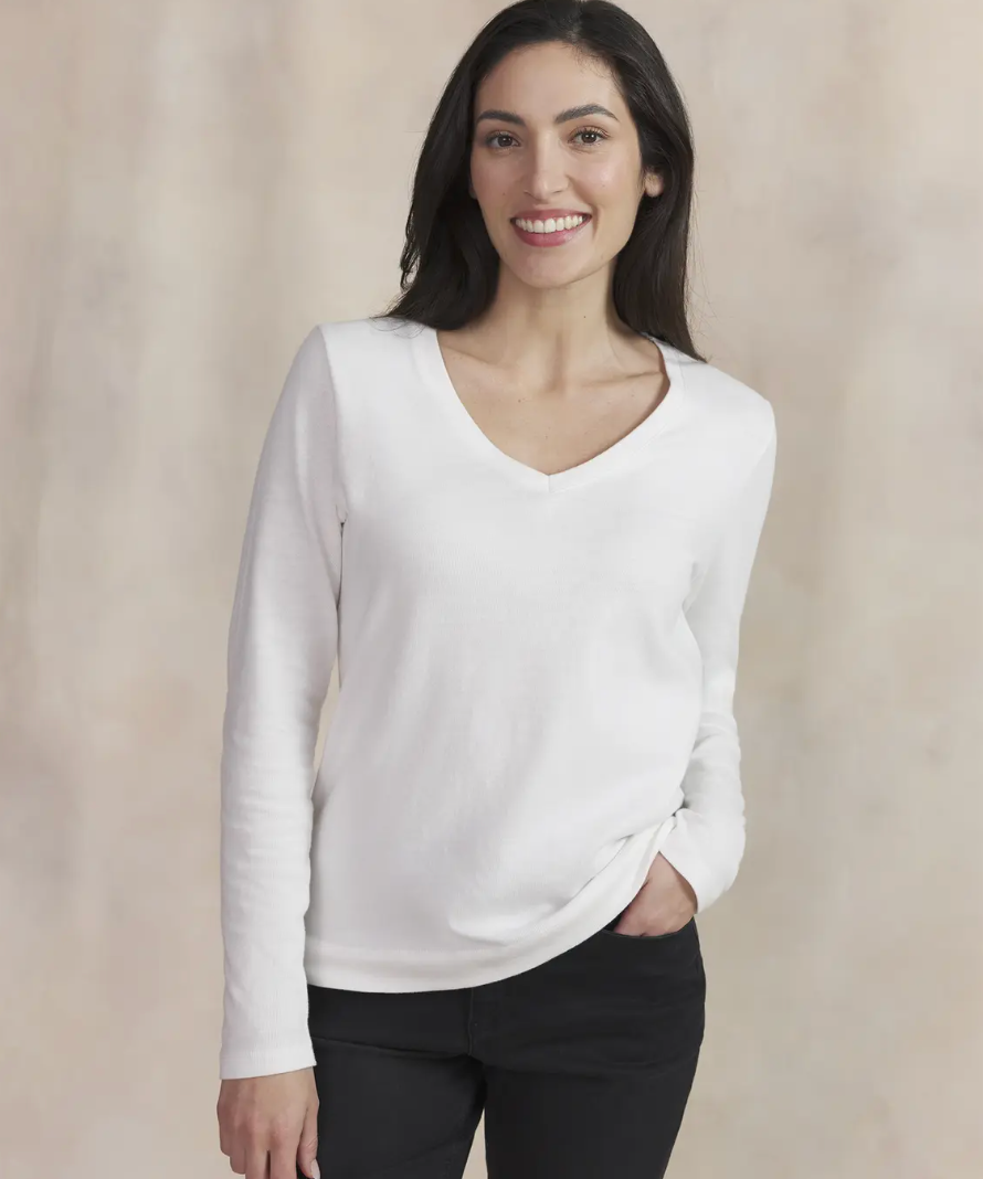 Tee-shirt manches longues Amaralon TBS Arctique en coton porté de face