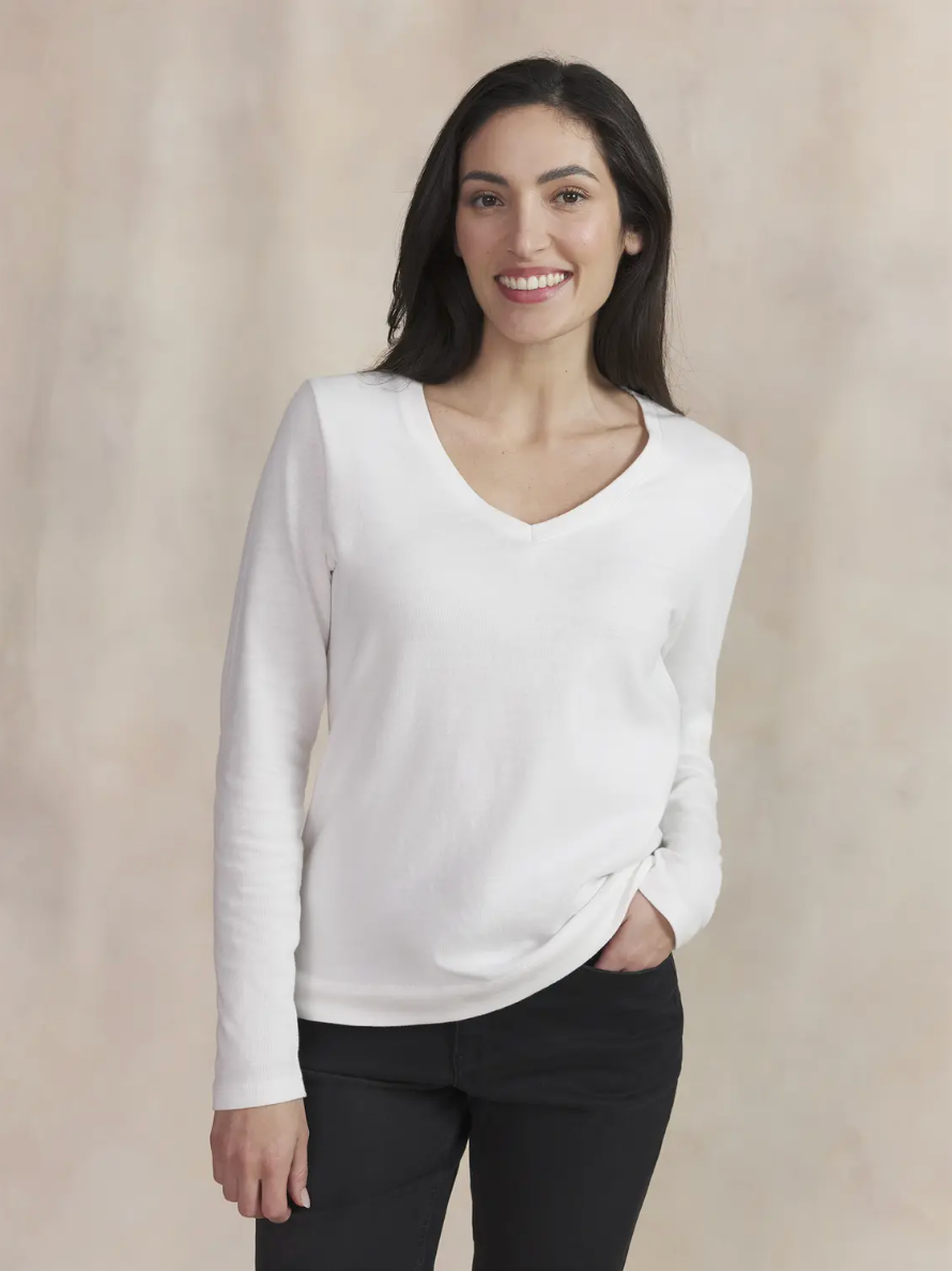 Tee-shirt manches longues Amaralon TBS Arctique en coton porté de face