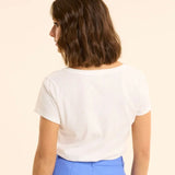 Tee-shirt manches courtes maxi oiseaux - Blanc cassé - I.Code