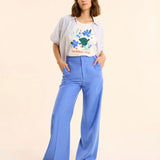 Tee-shirt manches courtes maxi oiseaux - Blanc cassé - I.Code