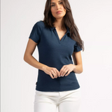 Polo côtelé femme Perlarama - Bleu marine - Sun Valley femme