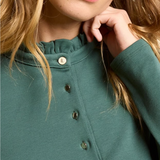 Tee-shirt maille col collerette - Vert nuit - I.Code