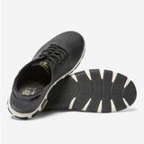Tennis femme Jazaru TBS noir cuir embossé avec semelle amovible et certification LWG