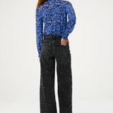 Top Billy imprimé fleuri - Noir/Bleu - FABIENNE CHAPOT
